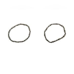 Chic Silver Beaded Bracelet Duo